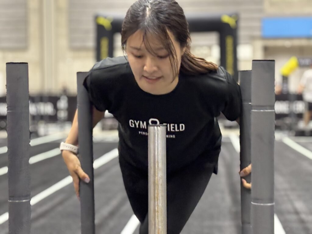 GYM FIELDのメンバーがスレッドプッシュに挑戦